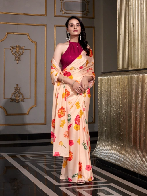 Designer Digital printed Party Wear Saree - Image 9