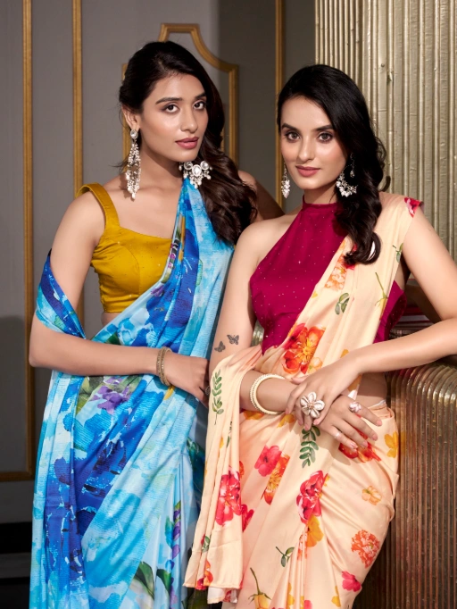 Designer Digital printed Party Wear Saree