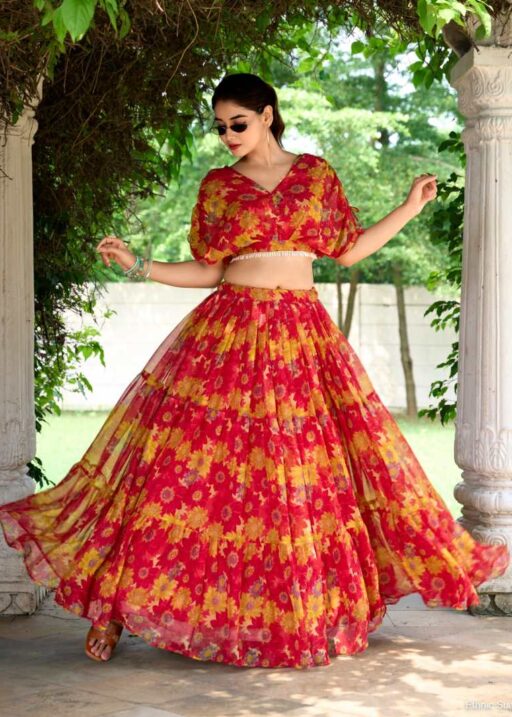 Floral Printed Readymade Lehenga Set