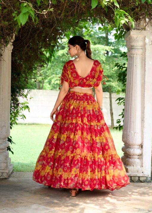 Floral Printed Readymade Lehenga Set