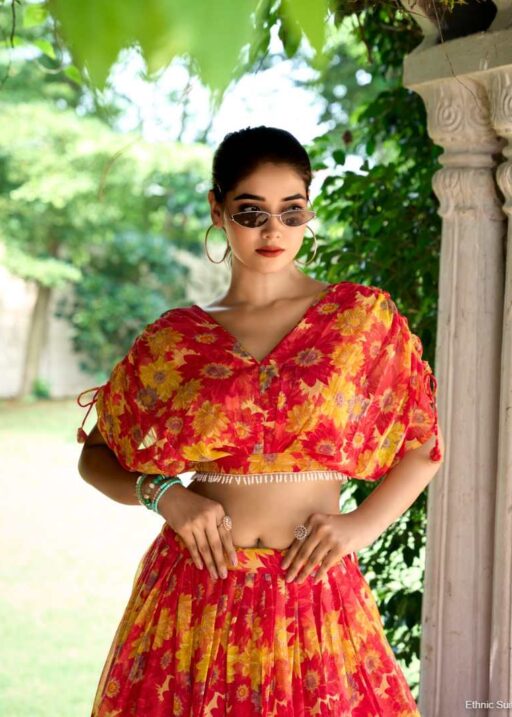 Floral Printed Readymade Lehenga Set