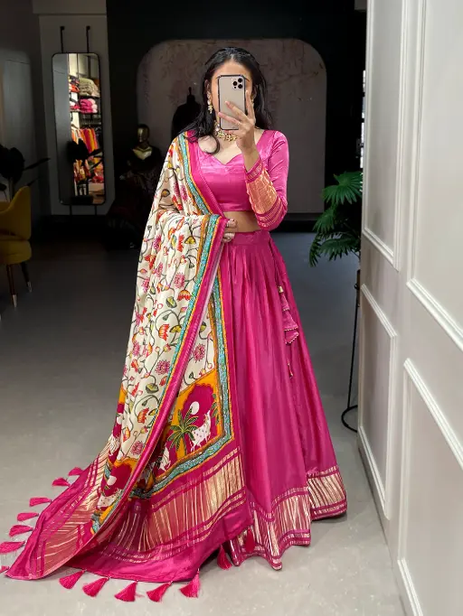 Gaji Silk Chaniya with Lagdi Patta