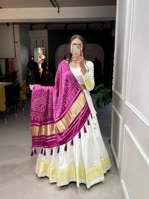 Gaji Silk Chaniya with Lagdi Patta - Image 9