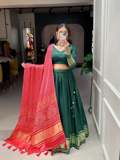 Gaji Silk Chaniya with Lagdi Patta - Image 11