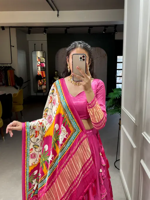 Gaji Silk Chaniya with Lagdi Patta - Image 12