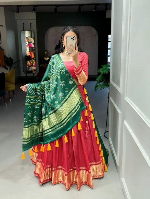 Gaji Silk Chaniya with Lagdi Patta - Image 13
