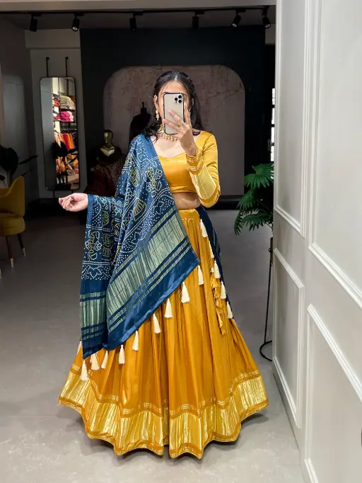 Gaji Silk Chaniya with Lagdi Patta - Image 5
