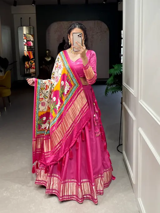 Gaji Silk Chaniya with Lagdi Patta - Image 6