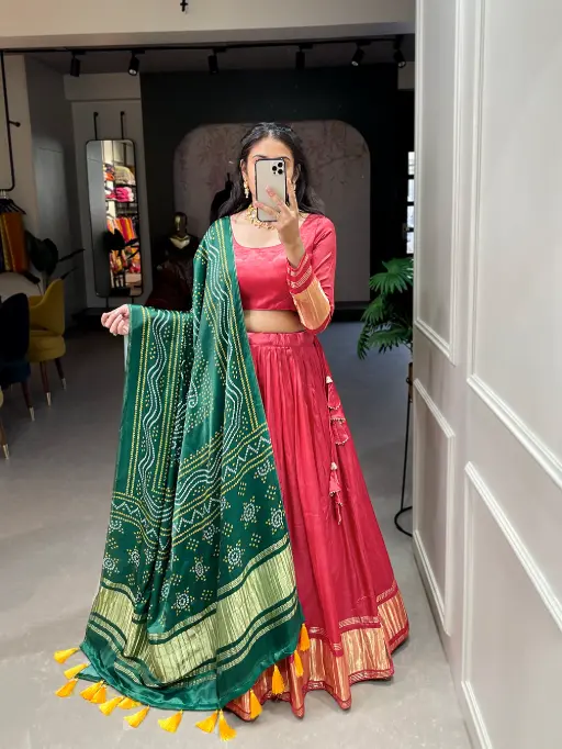 Gaji Silk Chaniya with Lagdi Patta - Image 7