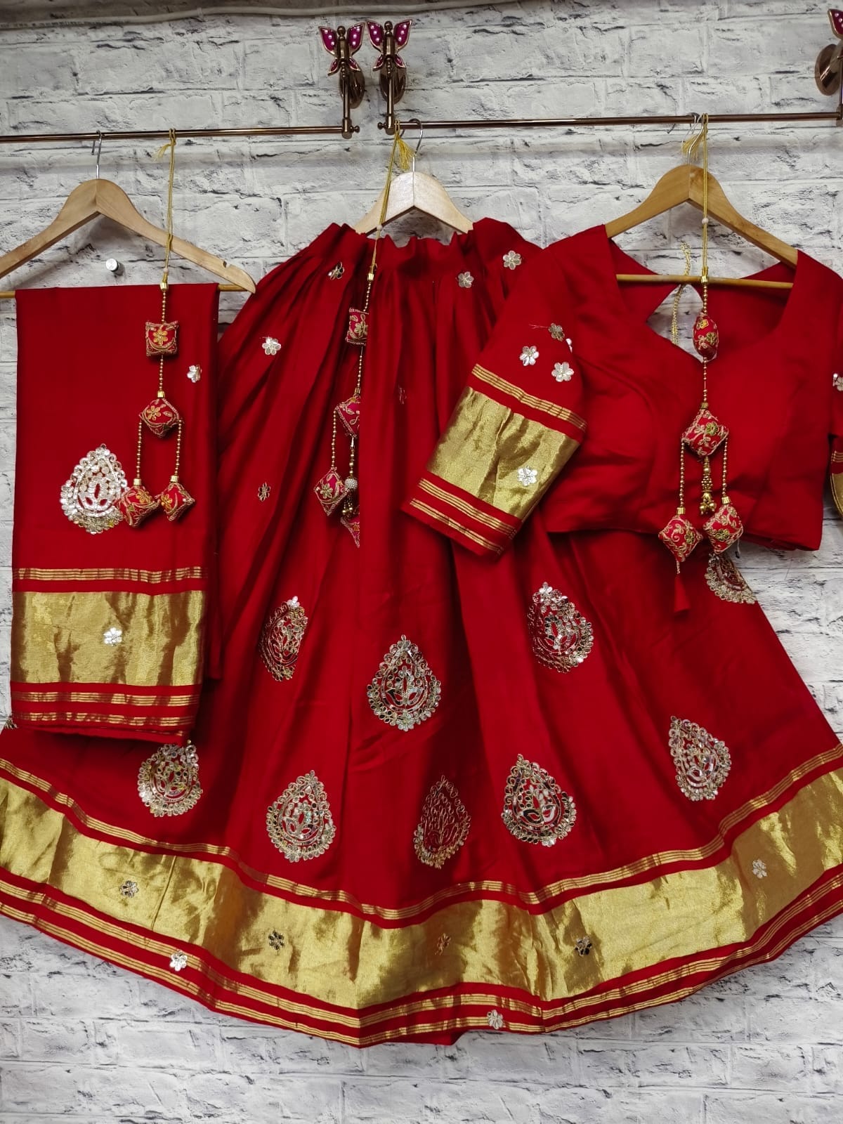 Gaji Silk Chaniya Choli With Gota Patti Work - Image 8