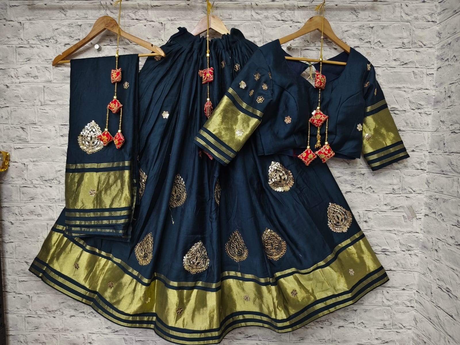 Gaji Silk Chaniya Choli With Gota Patti Work - Image 9