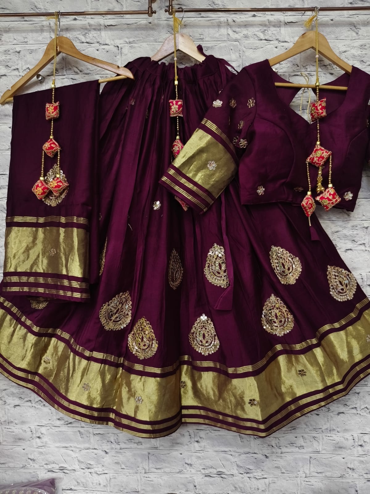 Gaji Silk Chaniya Choli With Gota Patti Work - Image 4
