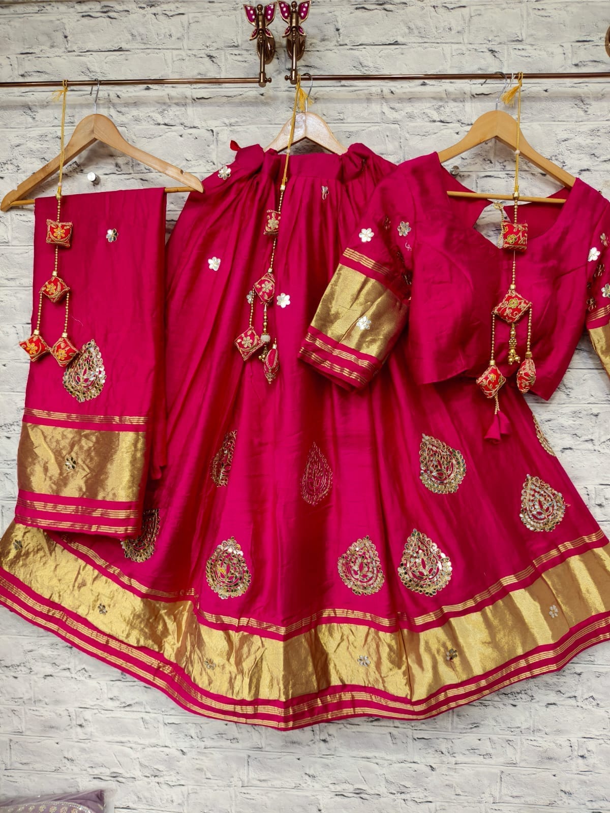 Gaji Silk Chaniya Choli With Gota Patti Work - Image 5