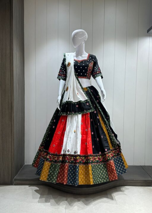 Pure Cotton Gamthi Work Chaniya Choli for Navratri