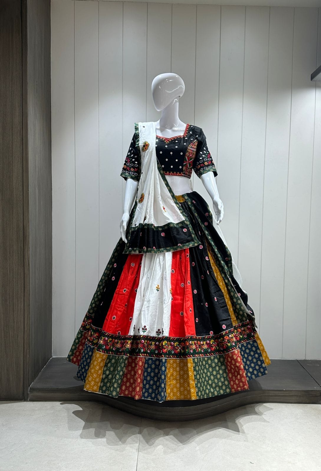 Pure Cotton Gamthi Work Chaniya Choli for Navratri