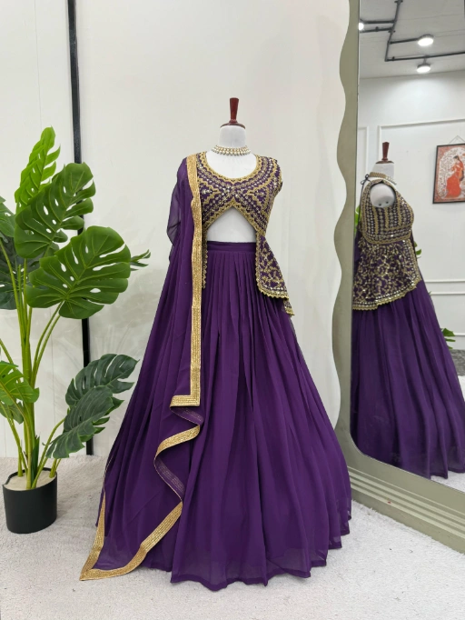 Purple Color Boutique Lehenga Choli - Image 2