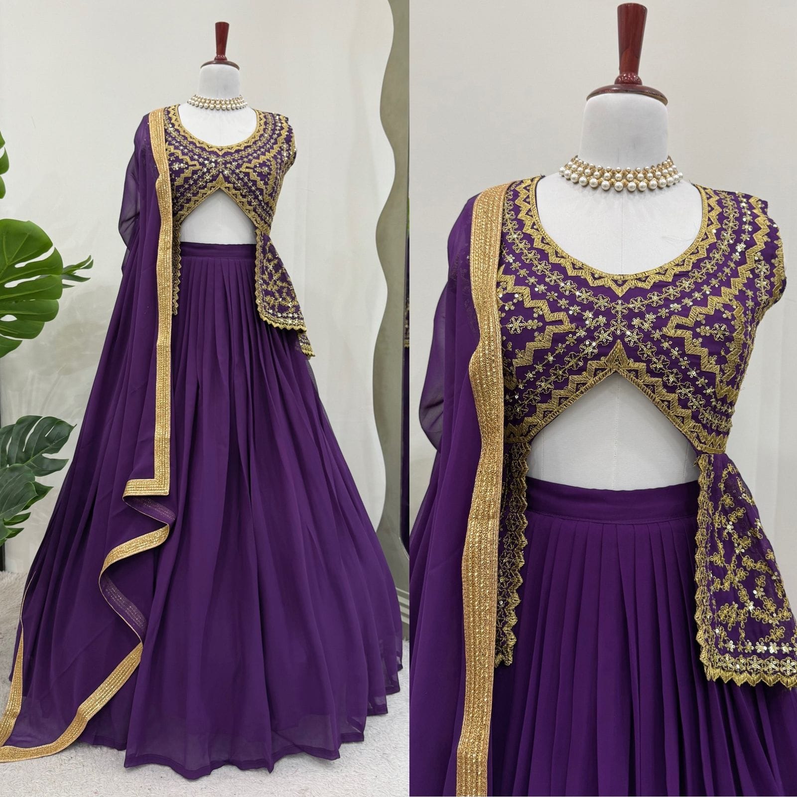 Purple Color Boutique Lehenga Choli