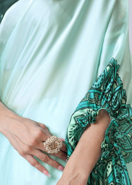 Digital Printed Hand Free Saree For Women