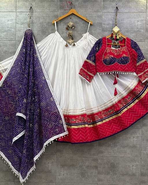 Big Flair Roman Silk Navratri Chaniya Choli Vintage Style