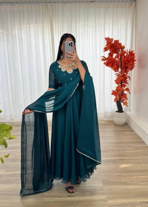 Silk Gown Dupatta Set