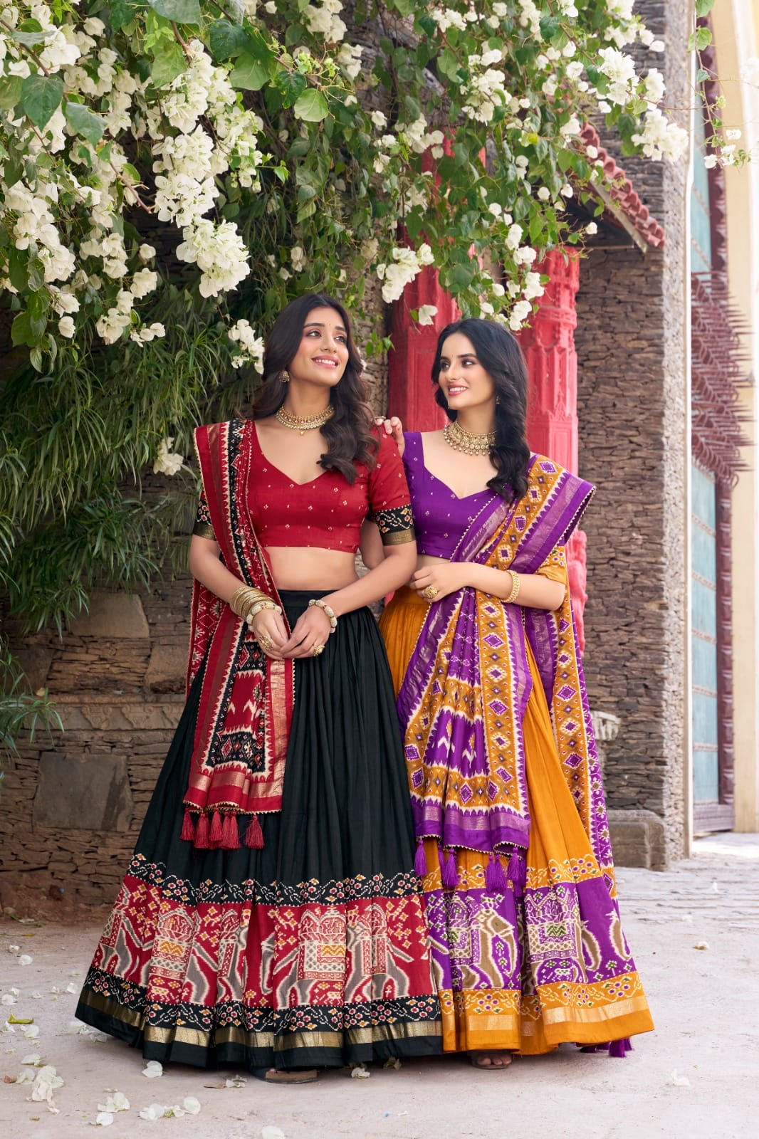The Designer Patola Chaniya Choli is a timeless masterpiece that blends traditional craftsmanship