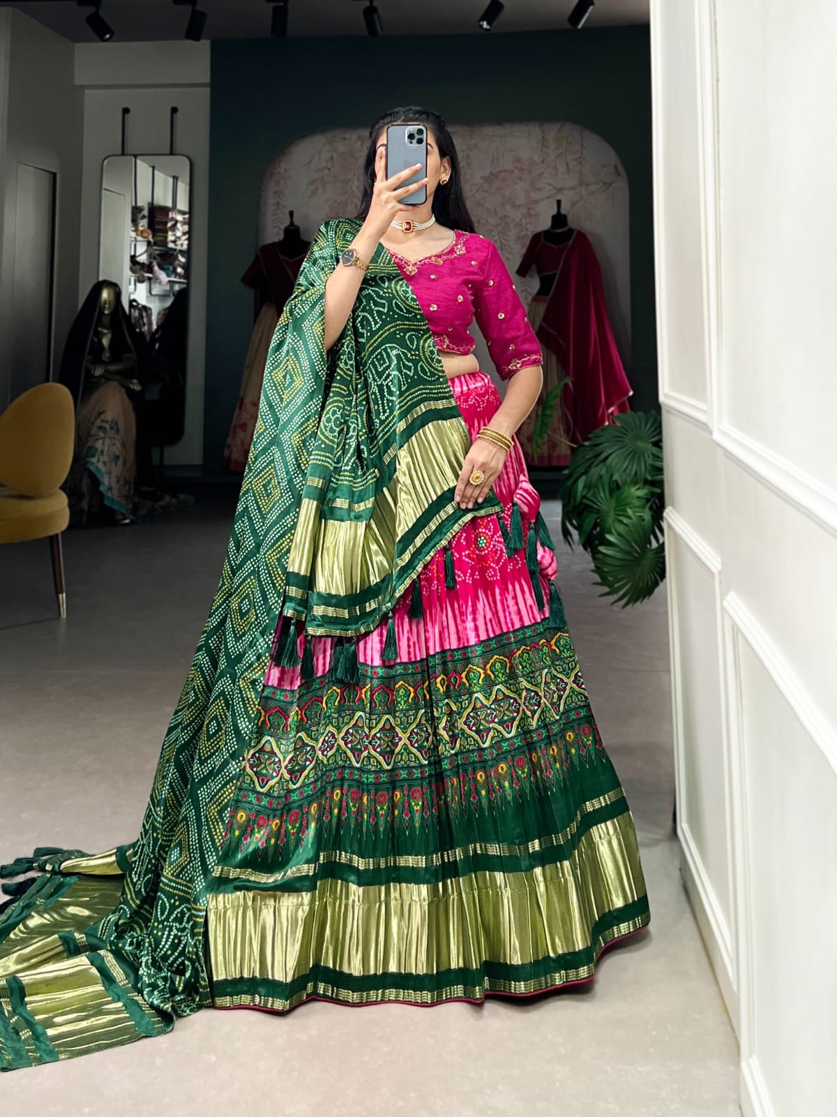 Traditional Pure Gaji Silk Lehenga For Wedding