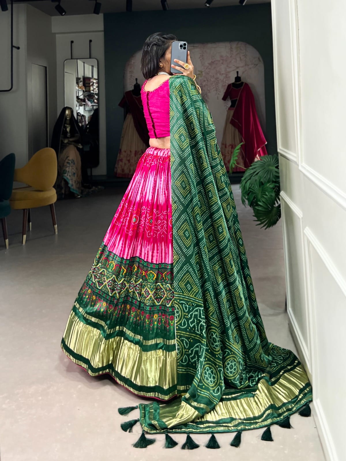 Traditional Pure Gaji Silk Lehenga For Wedding - Image 2
