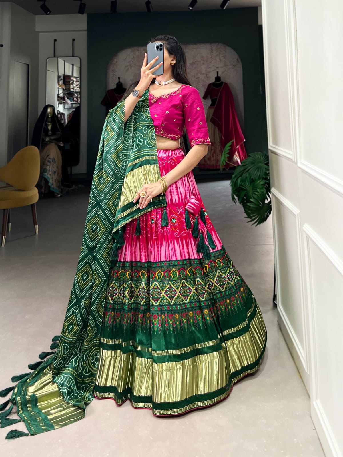 Traditional Pure Gaji Silk Lehenga For Wedding - Image 3