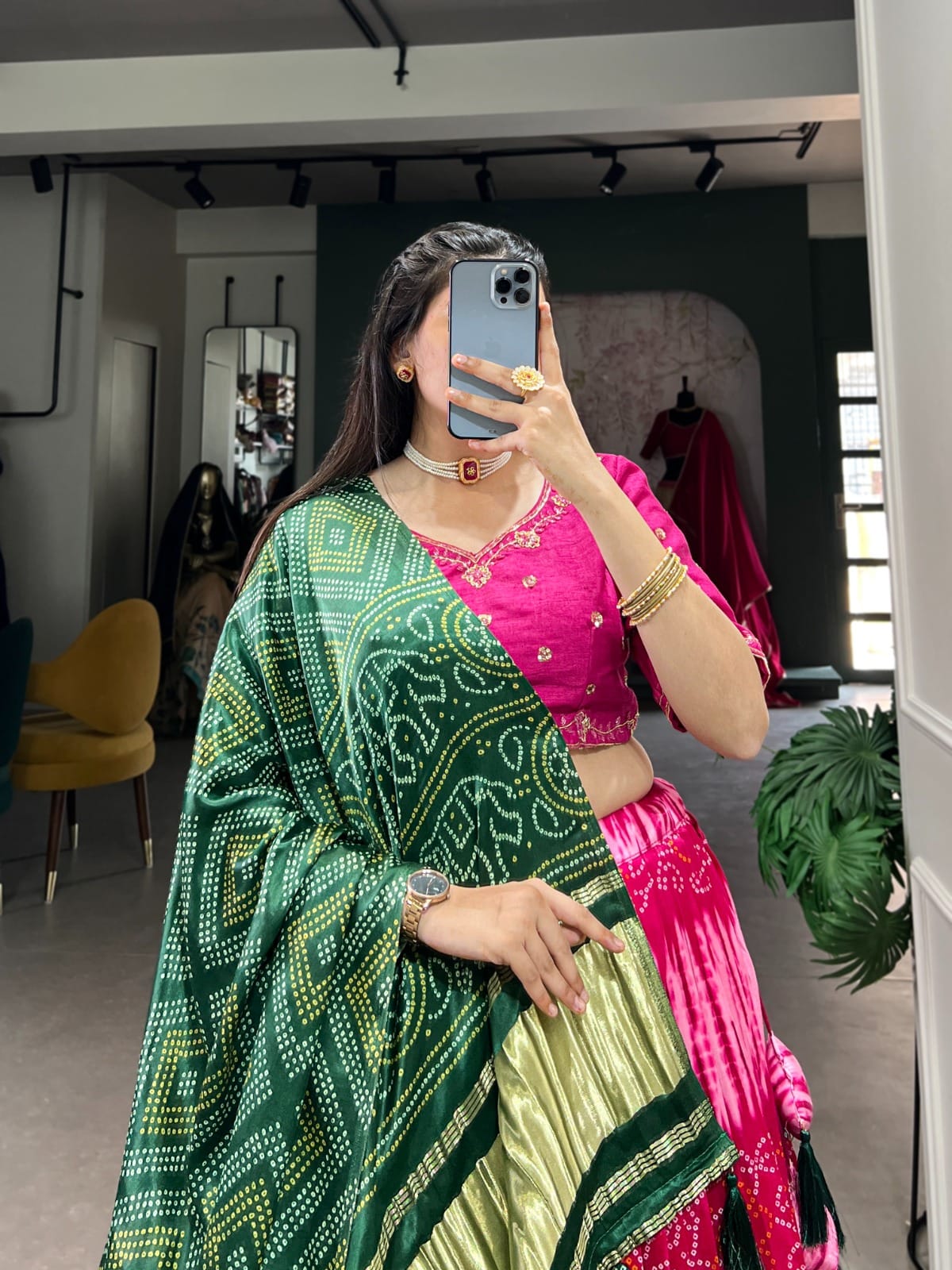 Traditional Pure Gaji Silk Lehenga For Wedding - Image 4