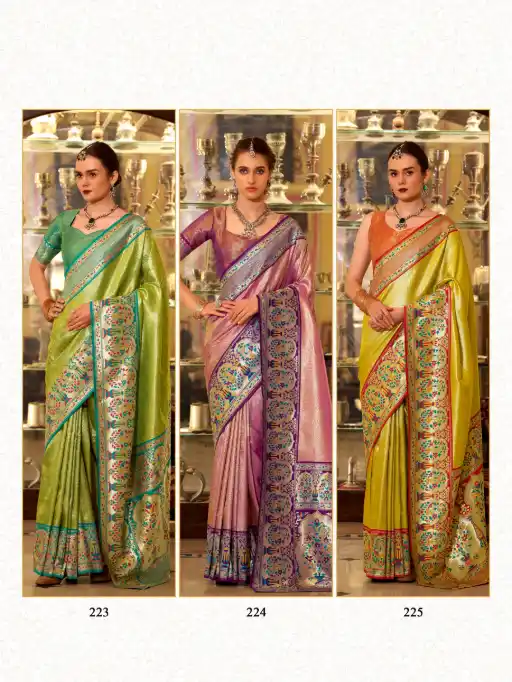 Wedding Wear Tissue Silk Saree - Image 9