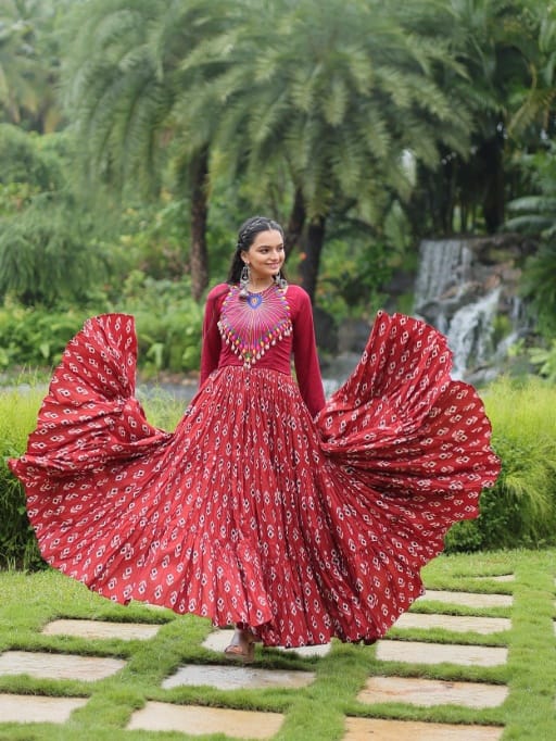 Designer Kutchi Gamthi And Kodi Work Gown for Navratri
