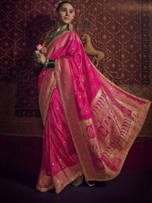 Exclusive Wedding Dola Silk Saree for Women