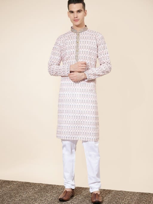 Heavy Cotton Digital Printed Lakhnavi Ethnic Kurta - Image 9