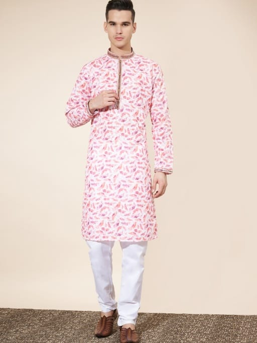 Heavy Cotton Digital Printed Lakhnavi Ethnic Kurta