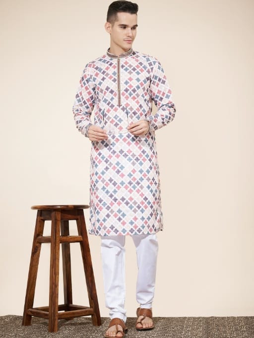 Heavy Cotton Digital Printed Lakhnavi Ethnic Kurta