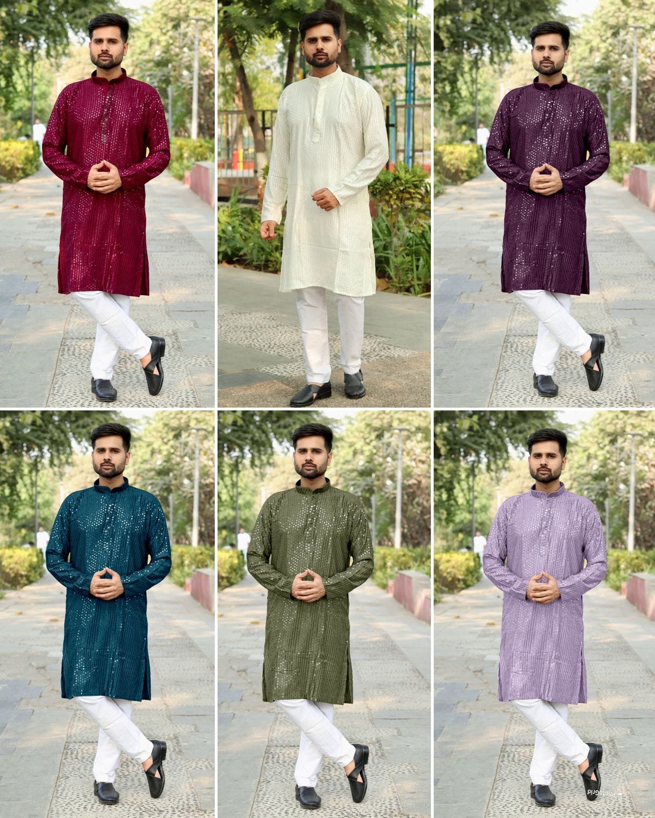 Heavy Embroidery and Sequin Work Men’s Kurta Set - Image 16