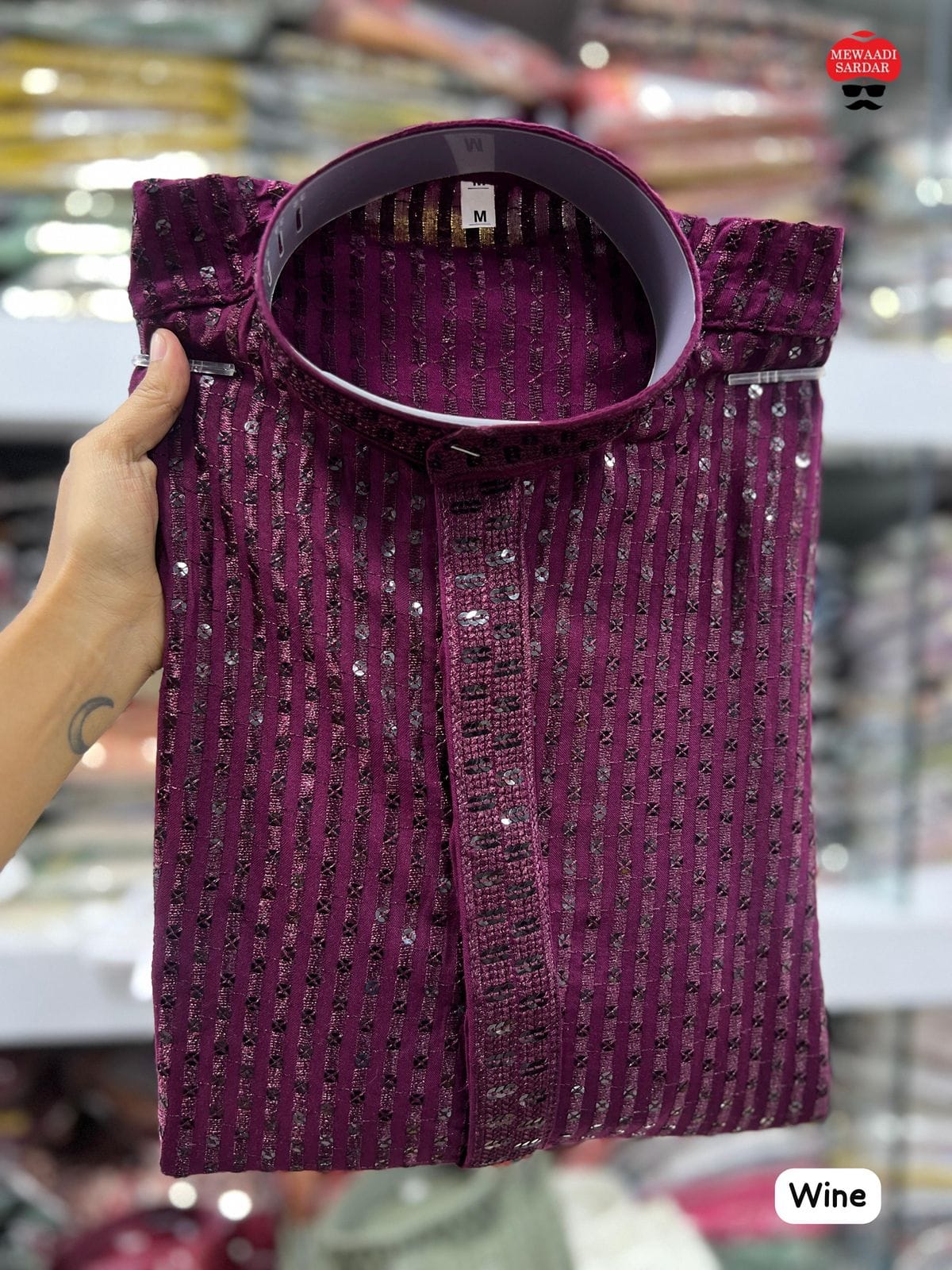 Heavy Embroidery and Sequin Work Men’s Kurta Set - Image 7