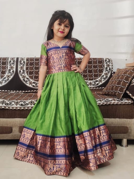 Kids Wear Cotton Silk Gown - Image 2