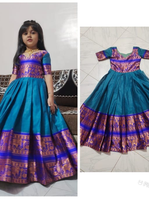 Kids Wear Cotton Silk Gown - Image 3