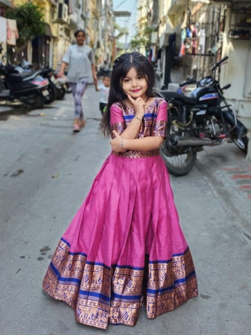Kids Wear Cotton Silk Gown - Image 4