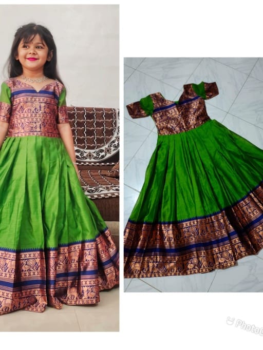 Kids Wear Cotton Silk Gown - Image 6