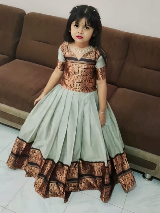 Kids Wear Cotton Silk Gown - Image 7