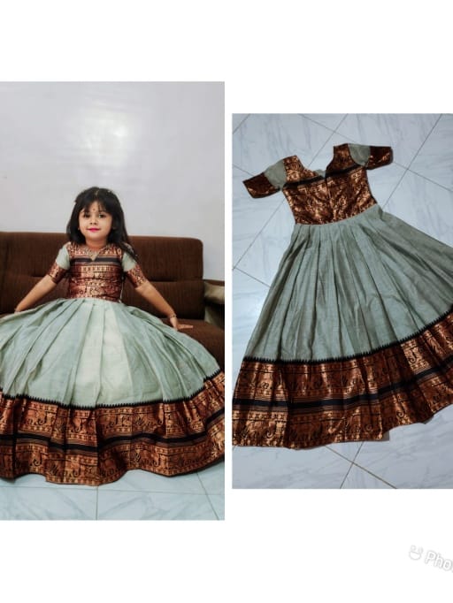 Kids Wear Cotton Silk Gown - Image 8
