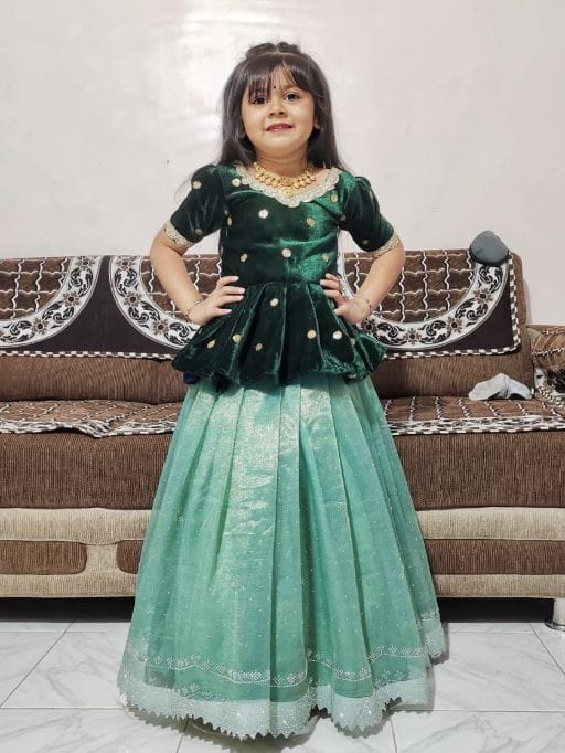 Readymade Kids Lehenga Choli with Embroidery - Image 3