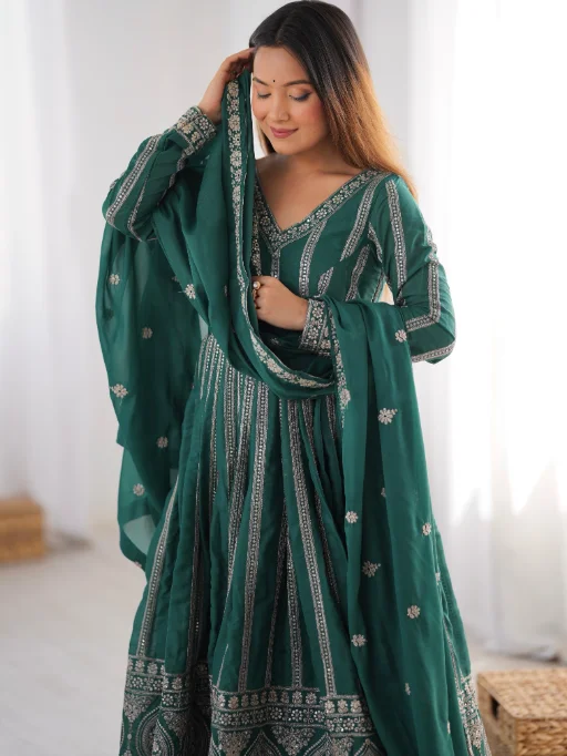 Readymade Yellow Anarkali Suit for Haldi Function - Image 10
