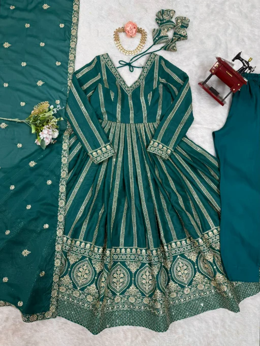 Readymade Yellow Anarkali Suit for Haldi Function - Image 14