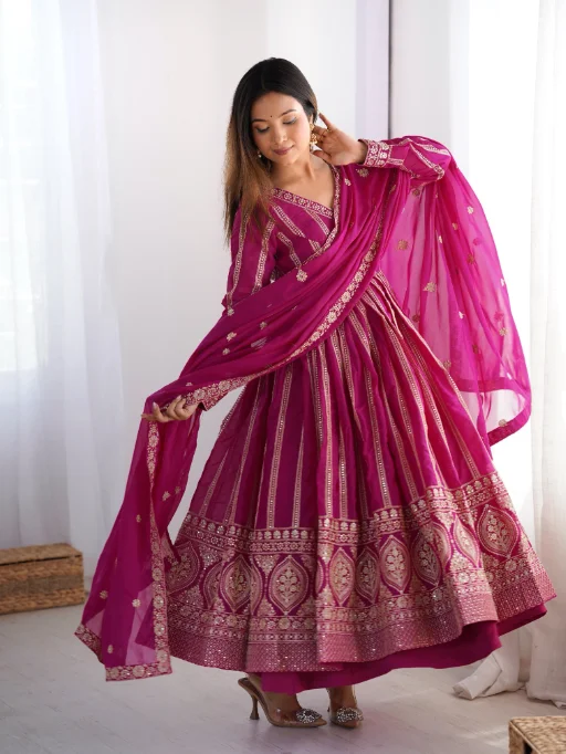Readymade Yellow Anarkali Suit for Haldi Function - Image 2