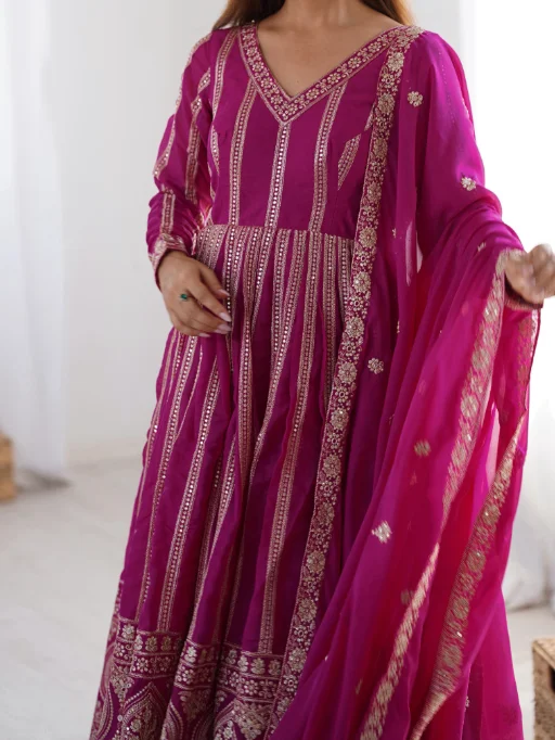 Readymade Yellow Anarkali Suit for Haldi Function - Image 4