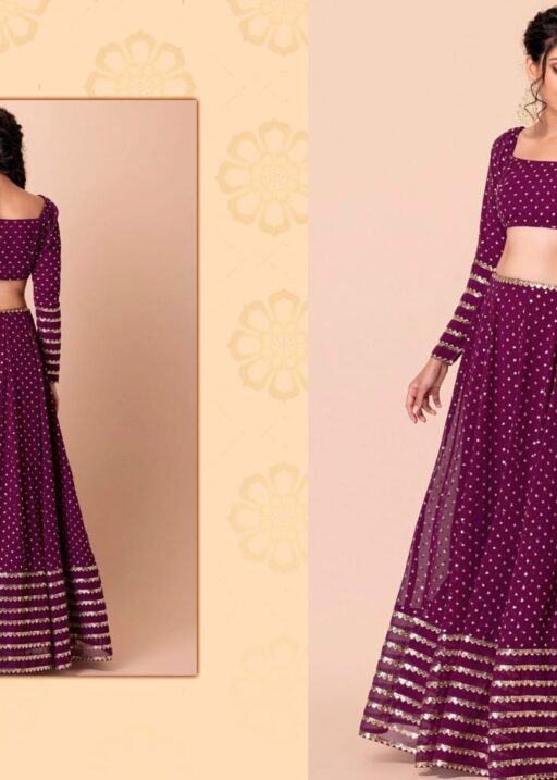 Rich Purple Sequence Work Lehenga Choli