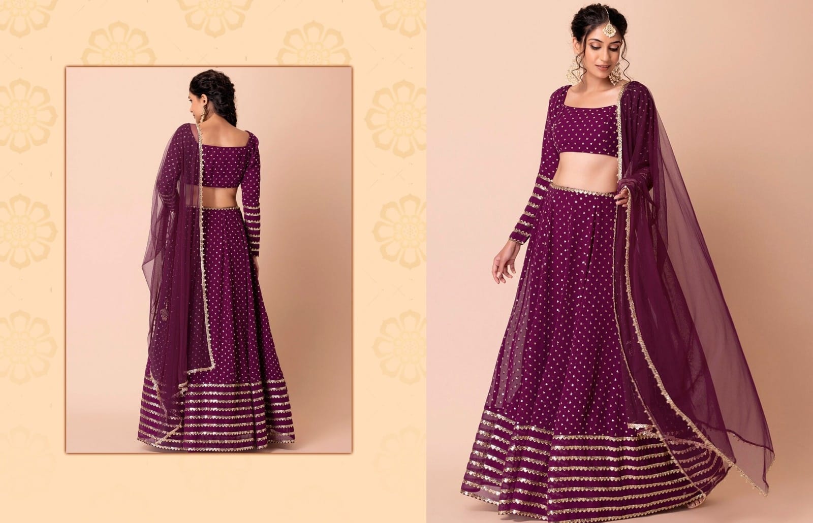 Rich Purple Sequence Work Lehenga Choli
